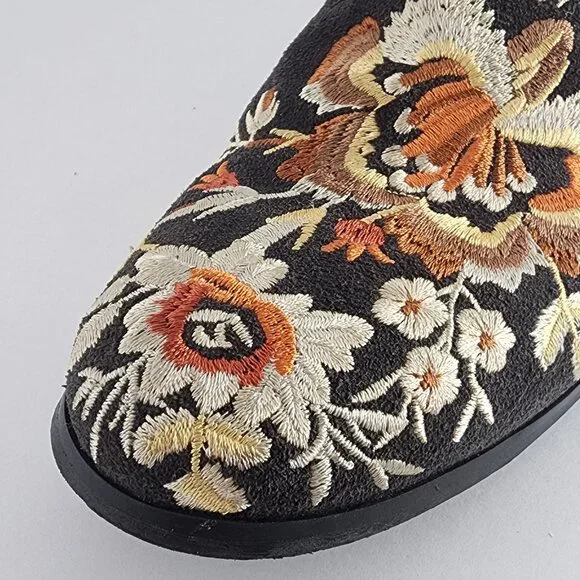 Johnny Was Women's Gray Floral Leather Embroidered Sammi West Boots 9 EUR 39